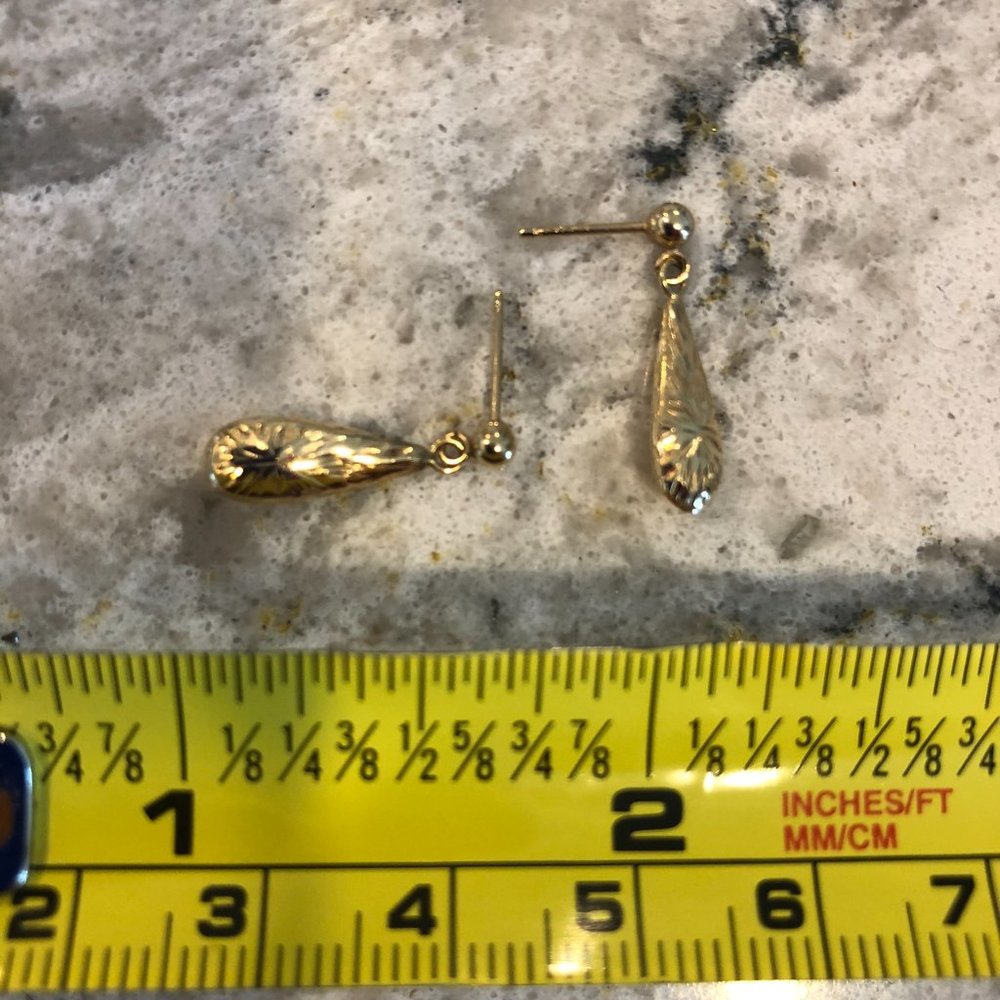 14 karat yellow gold dangling earrings - Picture 3 of 6